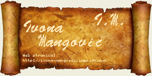 Ivona Mangović vizit kartica